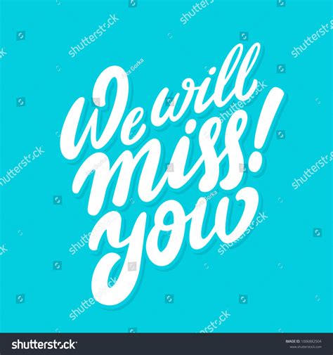 We Will Miss You Vector Lettering Royalty Free Stock Vector