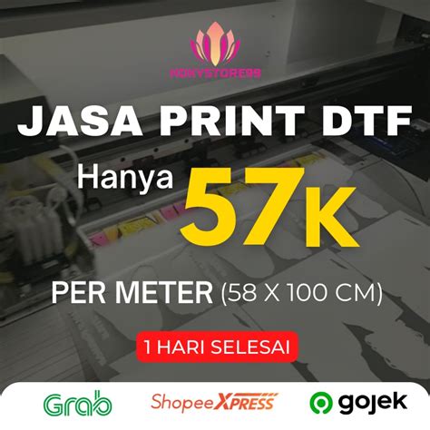 Jual Jasa Print Dtf Per Meter X Cm Cetak Sablon Dtf Siap