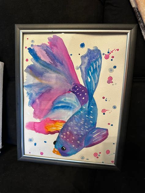 Watercolor Betta Fish-framed - Etsy