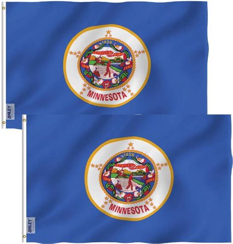 Anley 2 Pack Minnesota State Flag 3x5 Foot - Minnesota MN Flags ...