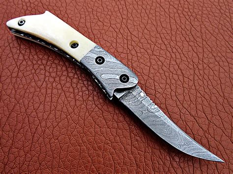 Handmade Damascus Folding Knife Damascus