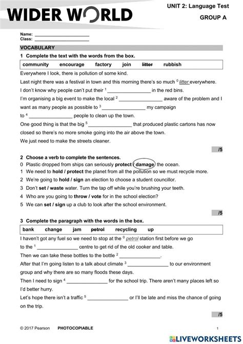 Wider world 4 U… | Free Interactive Worksheets | 5238825