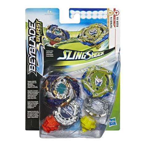 Hasbro Pack Duel Toupies Slingshock Fafnir F4 Rudr R4 Beyblade