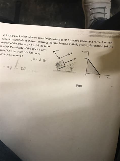 Solved A Lb Block Which Can Slide On An Inclined Surface Chegg