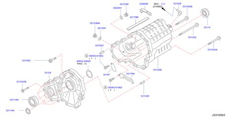 Infiniti G35 Transfer Case Output Shaft Seal 33142 01J10 INFINITI