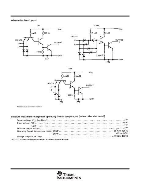 74LS38 Datasheet 2 17 Pages TI QUADRUPLE 2 INPUT POSITIVE NAND