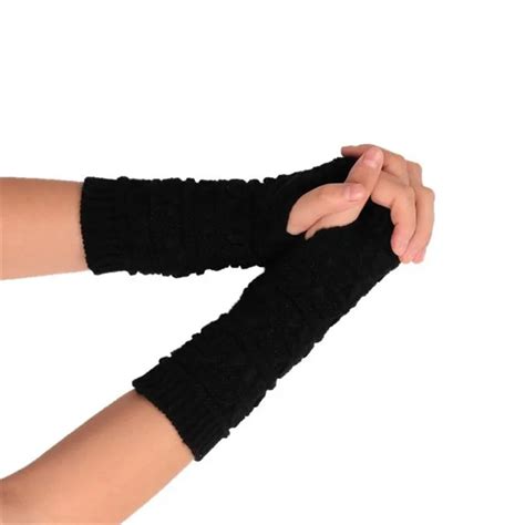 Fashion Knitted Arm Fingerless Winter Gloves Gloves Without Fingers