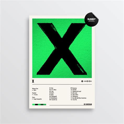 Ed Sheeran X Album Cover Poster Sunny Designs Posters