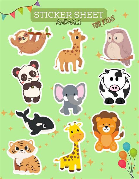 Digital Stickers, Sticky Notes, Cute Animal Stickers, Mini Small ...