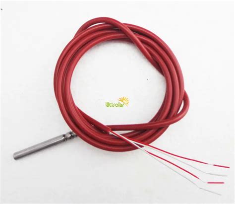 4 Wire Pt1000 Temperature Sensor 4 Wire With Silicone Gel Coated 15meters Probe 45mm5mm 50 180