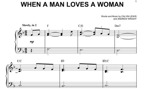 When A Man Loves A Woman Piano Sheet Music Audiolover