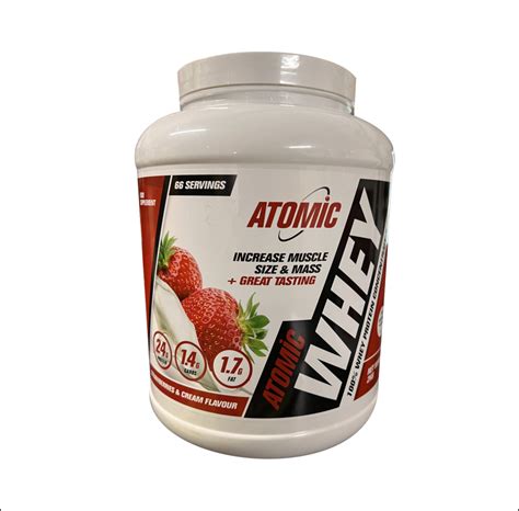 Atomic Whey Protein Isolate Strawberries Cream Flavour Kg Tub