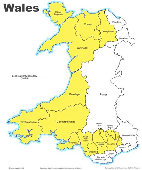 Map Of Wales Printable