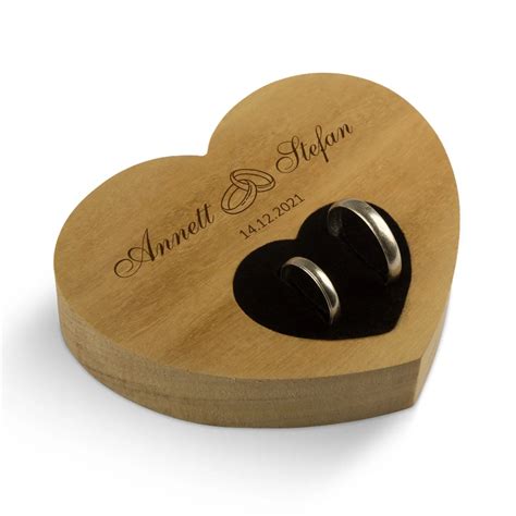 Hochzeit Herz Ringkissen Garapa Holz Ringe