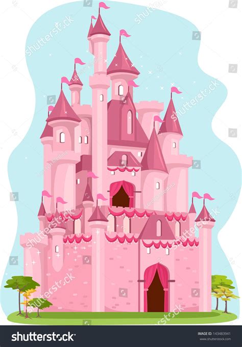 Illustration Of A Cute Pink Castle Disney Princess Castle Disney