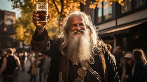 Premium AI Image | Man drinking beer at oktoberfest