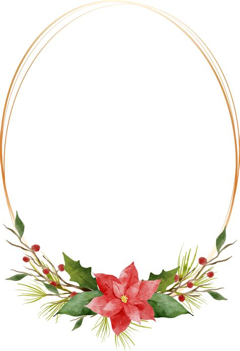 folha de natal flores aquarela geométrica moldura dourada 14401390 PNG