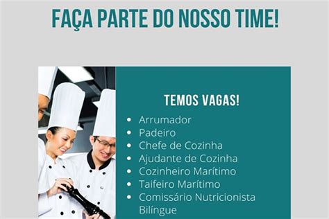 Breeze Services Divulga 54 Vagas Para Padeiro Cozinheiro Marítimo