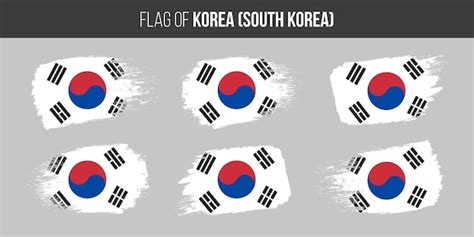 Premium Vector South Korea Flags Brush Stroke Grunge Vector