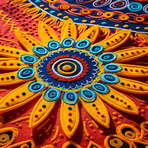 Vibrant Traditional Indian Rangoli in Morning Light with Geometric ...