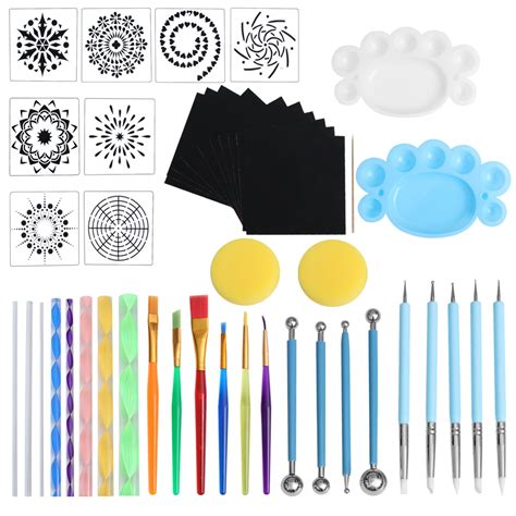 Set Of Pcs Mandala Dotting Tools Diy Painting Stencil Template Clay