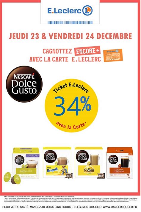 S Jms Dolce Gusto Du Et D Cembre Leclerc Pont L Abb