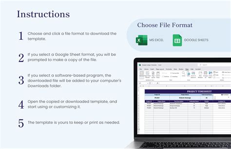 Project Timesheet Template - Download in Excel, Google Sheets ...