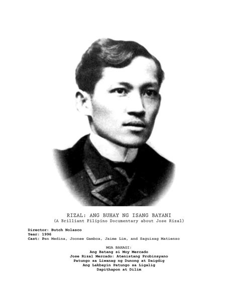 Solution Jose Rizal Ang Buhay Ng Isang Bayani Documentary Studypool