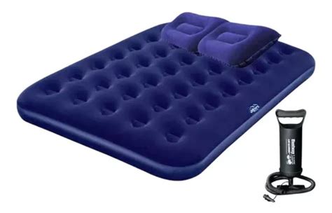 Colchón Cama Inflable 2 Plazas 2 Almohadas Inflador Cuotas sin