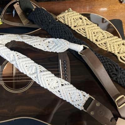 LM Guitar Straps MA NA 2024 White Macrame Natural Reverb