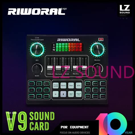 Riworal Sound Card V Bluetooth Audio Usb External Soundcard Live