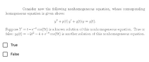 Solved Consider Now The Following Nonhomogeneous Equation Chegg