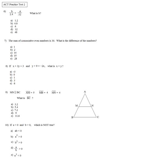 Free Printable Act Worksheets