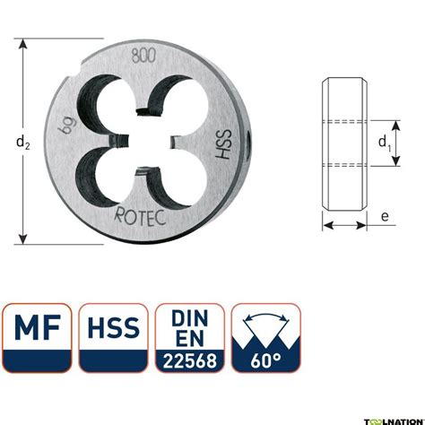 Rotec HSS Ronde Snijplaat DIN 223 MF15x1 5