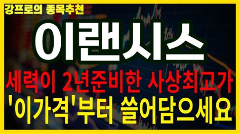 이랜시스 주가전망 세력들의패턴 전부 알려드립니다 매집기간이 2년입니다 Youtube