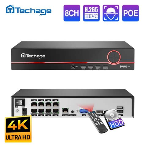 Techage H Ch Poe Nvr K Mp Mp Mp P Leistung Ber Ethernet Ip