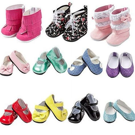 Toyysb 6 Pairs Of Doll Shoes Include Boots Leather Shoes Fits 18 Inch