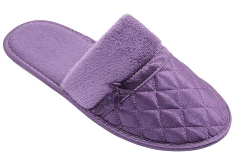 Satin Quilted Slipper Medium Purple The Little Slipper Company