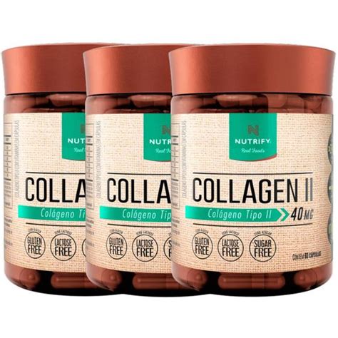 Kit 3 Potes Collagen II Vitamina Suplemento Alimentar Natural Tipo 2