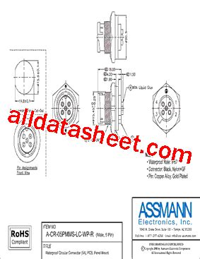 A CR 05PMMS LC WP R Datasheet PDF Assmann Electronics Inc