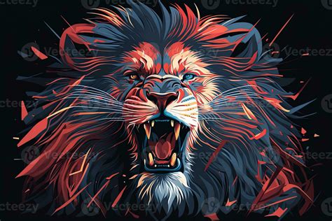 Poster Of Lion Roaring Abstract Poster Of A Dangerous And Powerful