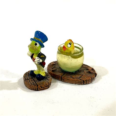 Disney Jiminy Cricket Cleo Fish Pinocchio Ceramic Porcelain Pottery