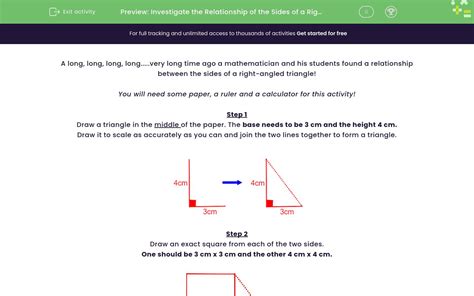 Investigate The Relationship Of The Sides Of A Right Angled Triangle