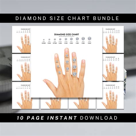 Diamond Carat Size Chart on Hand Carat to Millimeters Gemstone ...