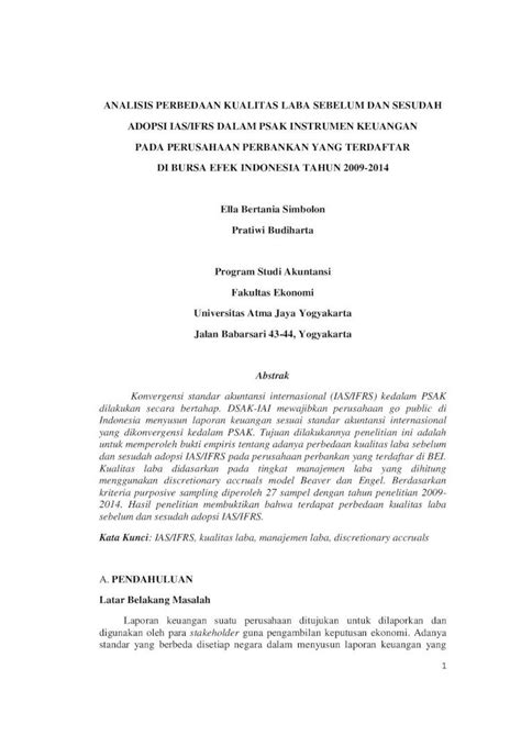 PDF ANALISIS PERBEDAAN KUALITAS LABA SEBELUM DAN E Journal Uajy Ac