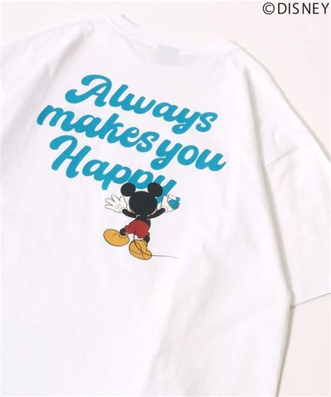 Tシャツ Tシャツ 2023ss Disneyディズニー ミッキーマウス ワンポイント刺繍 カレッジ フォト ヴィンテージライク プリントt