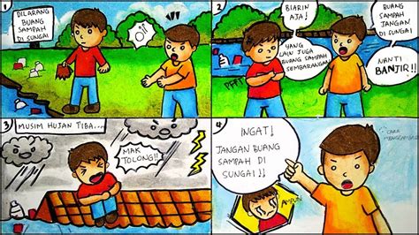 Cara Menggambar Membuat Komik Tema Menjaga Kebersihan Lingkungan Yang