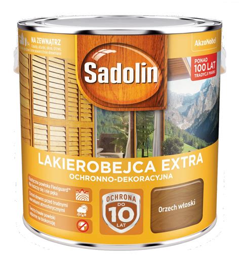 Sadolin Extra lakierobejca 2 5L ORZECH WŁOSKI 4 drewna