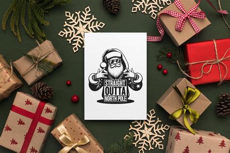 Rap Santa Svg Hip Hop Christmas Design Straight Outta North Pole