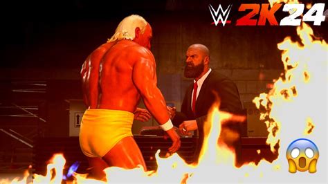 HULK HOGAN VS TRIPLE H MANAGER ATTIRE BACKSTAGE BRAWL GAMEPLAY